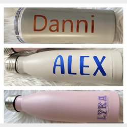 Glitter Thermos Bottle 500 Ml With Name and Dandelion 