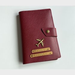 Passport cover and luggage tag - Burgundy - Ladies